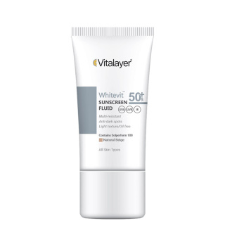 فلوئید ضد آفتاب پوست دارای لک  وایت ویت spf 50(بژ طبیعی)
